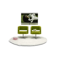 Lundby Stockholm Television Set With Armchairs LUN-9028