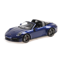 Minichamps 1/18 Porsche 911 (992) Targa 4 GTS - 2021 - Blue Metallic Diecast Car