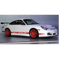 Minichamps 1/18 Porsche 911 GT3 RS - 2002 - White w/Blue Strips Diecast Model