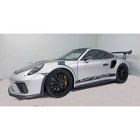 Minichamps 1/18 Porsche 911 GT3RS (991.2) - 2019 - Silver W/ Weissach Package W/ Wording W/ Black Wheels Diecast Model
