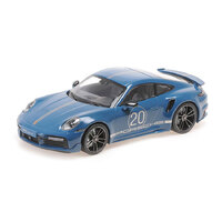 Minichamps 1/18 Porsche 911 (992) Turbo S Coupe Sport Design  - 2021 - Blue Diecast Model