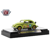 M2 Machines 1/64 Hurst Power Flower Campaign 1953 VW Beetle Deluxe - Lime Green Metallic Diecast Car
