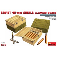 Miniart 1/35 Soviet 45-mm Shells w/ Ammo Boxes 35073 Plastic Model Kit