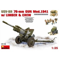 Miniart 1/35 USV-BR 76-mm Gun Mod.1941 w/Limber & Crew 35129 Plastic Model Kit