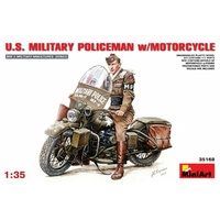 Miniart 1/35 U.S.Millitary Policeman with Motorcycle 35168 Plastic Model Kit