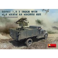 Miniart 1/35 Soviet 1,5 t Truck w/ M-4 Maxim AA Machine Gun 35186 Plastic Model Kit