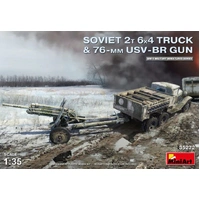 Miniart 1/35 Soviet 2 t 6x4 Truck with 76 mm USV-BR Gun 35272 Plastic Model Kit