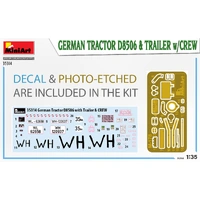 Miniart 1/35 German Tractor D8506 with Trailer & Crew Plastic Model Kit