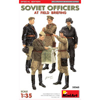 MiniArt 1/35 Soviet Officers at Field Briefing Special Edition Plastic Model Kit