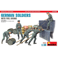 MiniArt 1/35 German Soldiers w/ Fuel Drums. Special Edition (35041 & 35597 6 drums) Plastic Model Kit