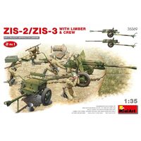 Miniart 1/35 ZIS-2/ZIS-3 With LIMBER & CREW. 2 IN 1 Plastic Model Kit 35369