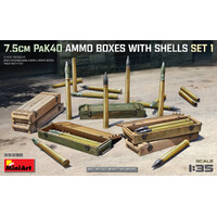 MiniArt 1/35 7.5cm PaK40 Ammo Boxes w/Shells Set 1 Plastic Model Kit