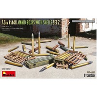 MiniArt 1/35 7.5cm PaK40 Ammo Boxes w/Shells Set 2 Plastic Model Kit