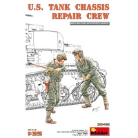 Miniart 1/35 U.S. Tank Chassis Repair Crew Plastic Model Kit