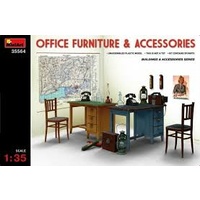 Miniart 1/35 Office Furniture & Accessories 35564 Plastic Model Kit