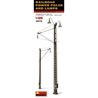 Miniart 1/35 Railroad Power Poles & Lamps 35570 Plastic Model Kit