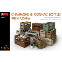 Miniart 1/35 Champagne & Cognac Bottles w/Crates 35575 Plastic Model Kit
