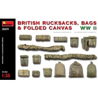 Miniart 1/35 British Rucksacks, Bags & Folded Canvas WW2 35599 Plastic Model Kit