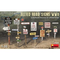 Miniart 1/35 Allied Road Signs WWII. European Theatre Of Operations Plastic Model Kit