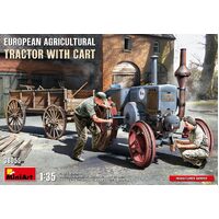 Miniart 1/35 Agricultural Tractor with Cart Plastic Model Kit