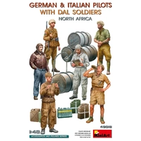 Miniart 1/48 German & Italian Pilots w/DAL Soldiers North Africa Plastic Model Kit