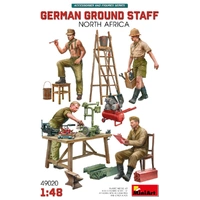 Miniart 1/48 German Ground Staff w/Accessories North Africa Plastic Model Kit