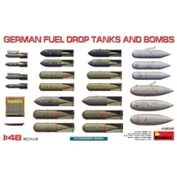 MiniArt 1/48 German Fuel Drop Tanks and Bombs Plastic Model Kit