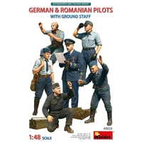 MiniArt 1/48 German & Romanian Pilots w/Ground Staff  Plastic Model Kit