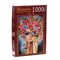 Magnolia 1000pc Lady with Flowers - Romi Lerda Jigsaw Puzzle
