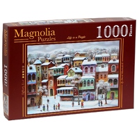 Magnolia 1000pc Snow in Old Tbilisi - David Martiashvili Jigsaw Puzzle