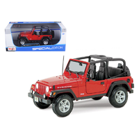 Maisto 1/18 Jeep Wrangler Rubicon (Open roof) - Red - Diecast