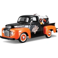Maisto 1/24 1948 Ford F-1 Pickup with 1/24 1958 Harley Davidson FLH Duo Glide