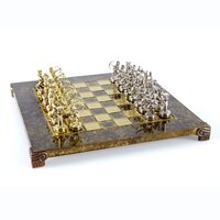 Manopoulos Archers Chess Set with Gold/Silver Chessmen and Bronze Chessboard 28 X 28cm (Small)