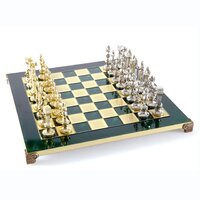 Manopoulos Renaissance Chess Set with Gold/Silver Chessmen and Bronze Chessboard 36 X 36cm (Medium)