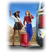 Master Box 24041 1/24 Truckers series. Hitchhikers, Erica & Kery Plastic Model Kit