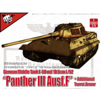 Modelcollect 1/35 Panther III Ausf.F German Middle Tank E-50 mit 10.5cm L/52 +Additional Turret Armor Plastic Model Kit