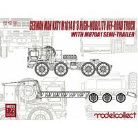 Modelcollect 1/72 German MAN KAT1M1014 8*8 Hight-Mobility Off-Road Truck with M870A1 Semi-Trailer Plastic Model Kit UA72125
