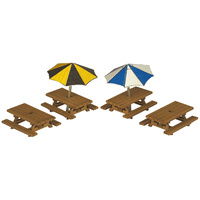 Metcalfe N 3 Table/seat sets with Umbrellas Card Kit