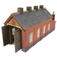 Metcalfe N Red Brick Sgle Track Engine Shed Card Kit
