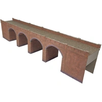 Metcalfe HO Double Track Viaduct Red Brick Card Kit