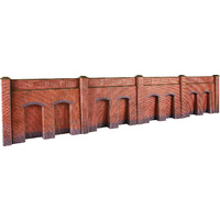 Metcalfe HO Retainer Wall Red Brick Card Kit