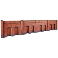 Metcalfe HO Retainer Wall Red Brick Card Kit