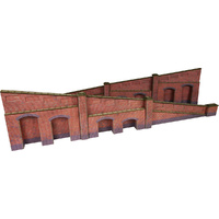 Metcalfe HO Tapered Retaining Wall Red Brick Card Kit