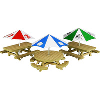 Metcalfe HO 3 Table/seat sets with Umbrellas Card Kit