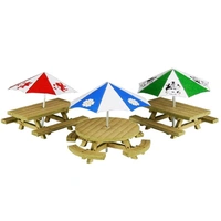 Metcalfe HO 3 Table/seat sets with Umbrellas Card Kit