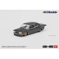 Mini GT 1/64 Datsun 510 Pro Street GREDDY Gun Metal Grey - LHD Diecast Car