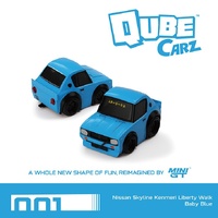 Mini GT QubeCarz Nissan Skyline Kenmeri Liberty Walk Baby Blue Blister Diecast Model Car