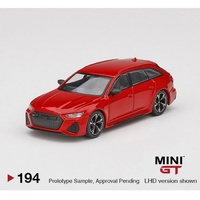 MiniGT 1/64 Audi RS6 Avant - Carbon Black Edition - Tango Red Diecast Car