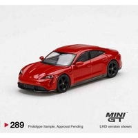 MiniGT 1/64 Porsche Taycan Turbo S Carmine Red (RHD) Diecast Car