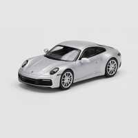 MiniGT 1/64 Porsche 911 (992) Carrera 4S GT Silver Metallic Diecast Car